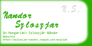nandor szloszjar business card