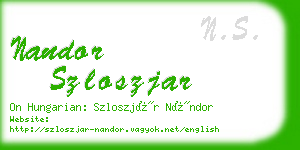 nandor szloszjar business card